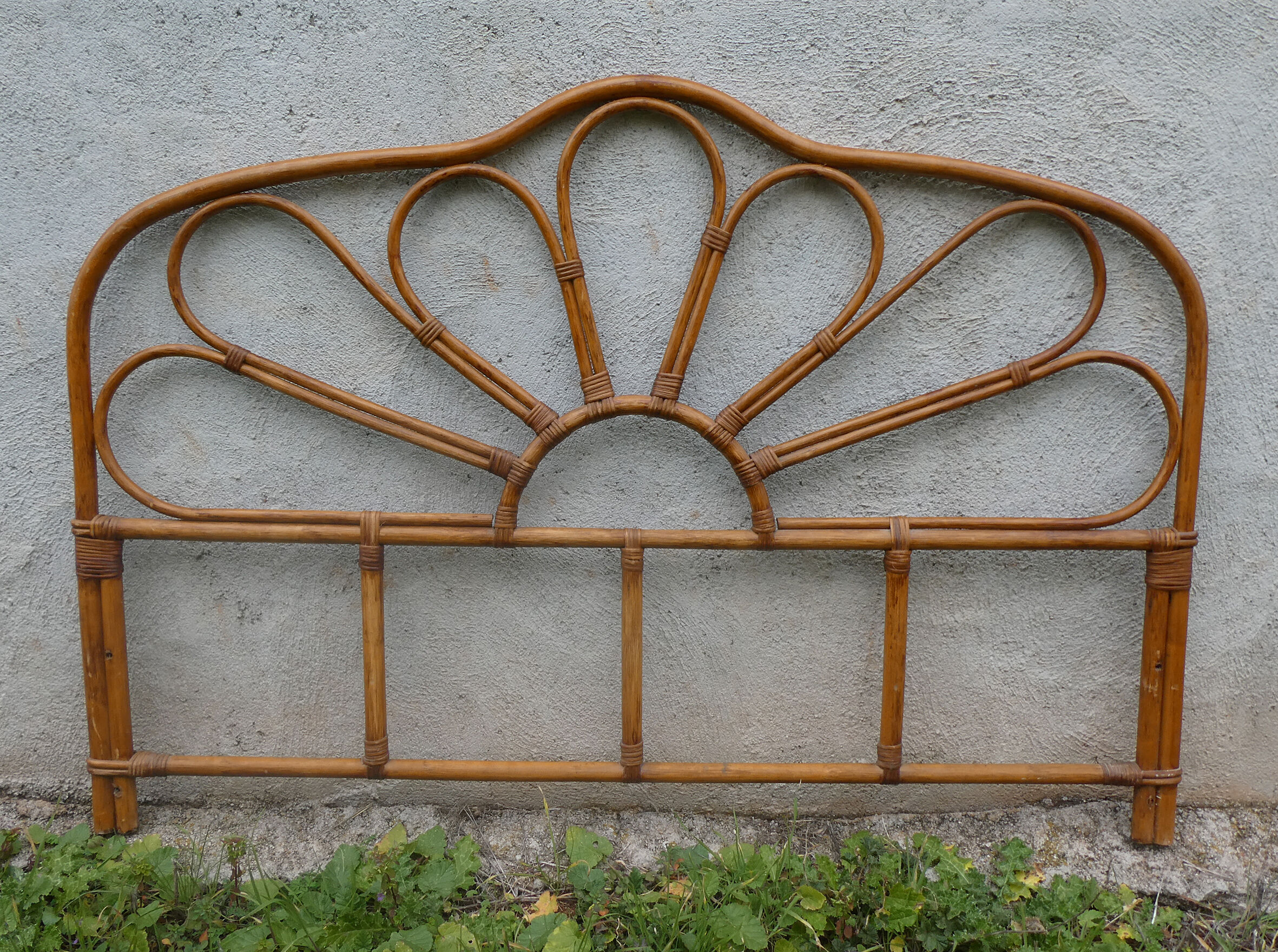 Vintage rattan headboard 2 seats 150 x 103 cm