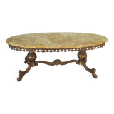 Oval marble coffee table