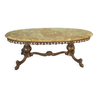 Oval marble coffee table