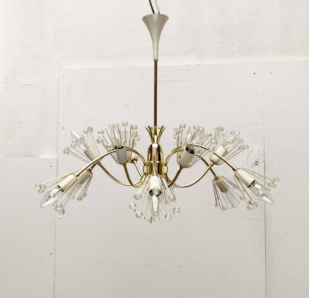 Austrian flower chandelier by Emil Stejnar for Rupert Nikoll, Vienna, Austria, 1950s.