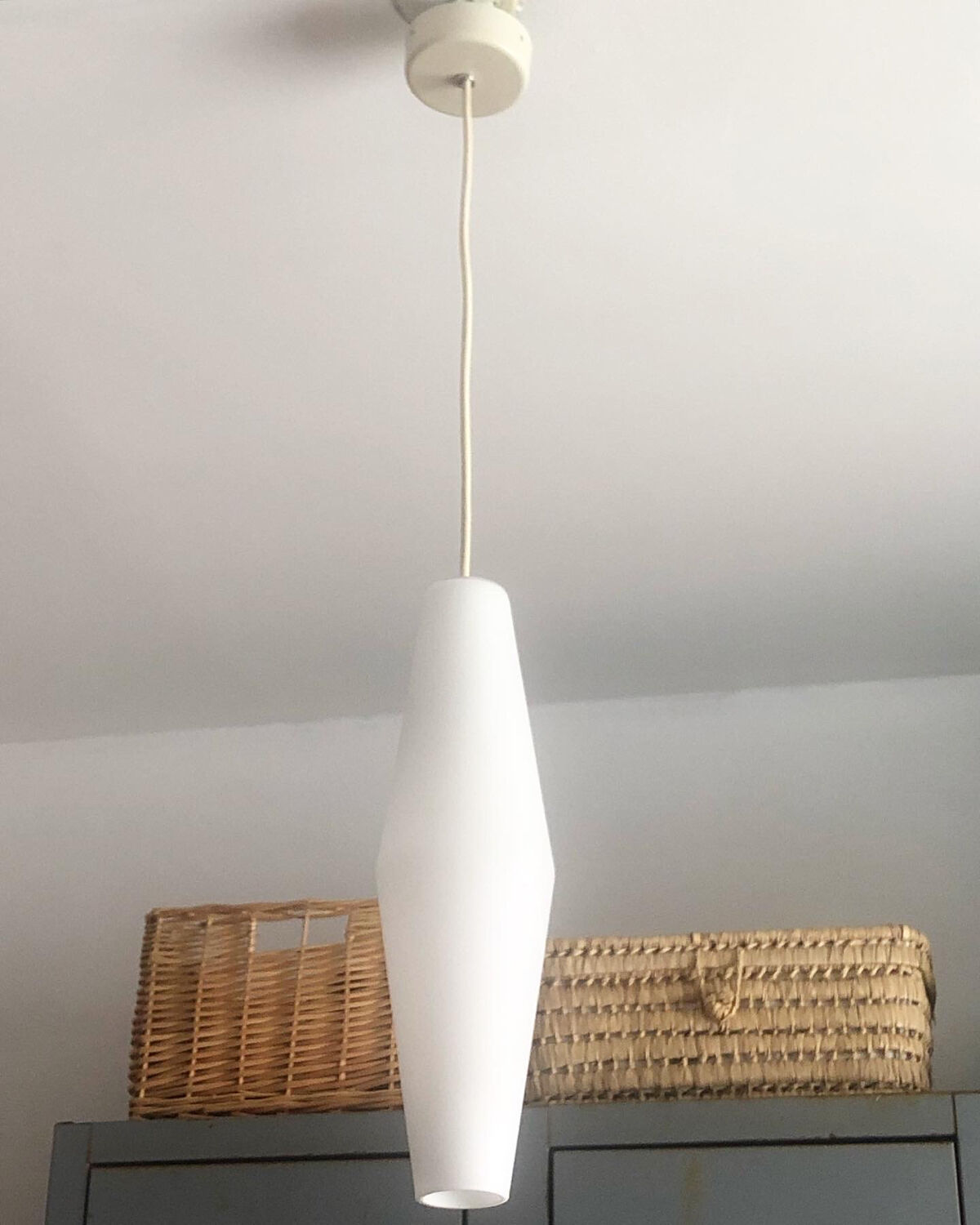 Vintage opaline pendant lamp