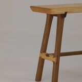 Contemporary handcrafted stool / end table in solid oak and ash wood