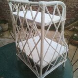 White rattan shelf