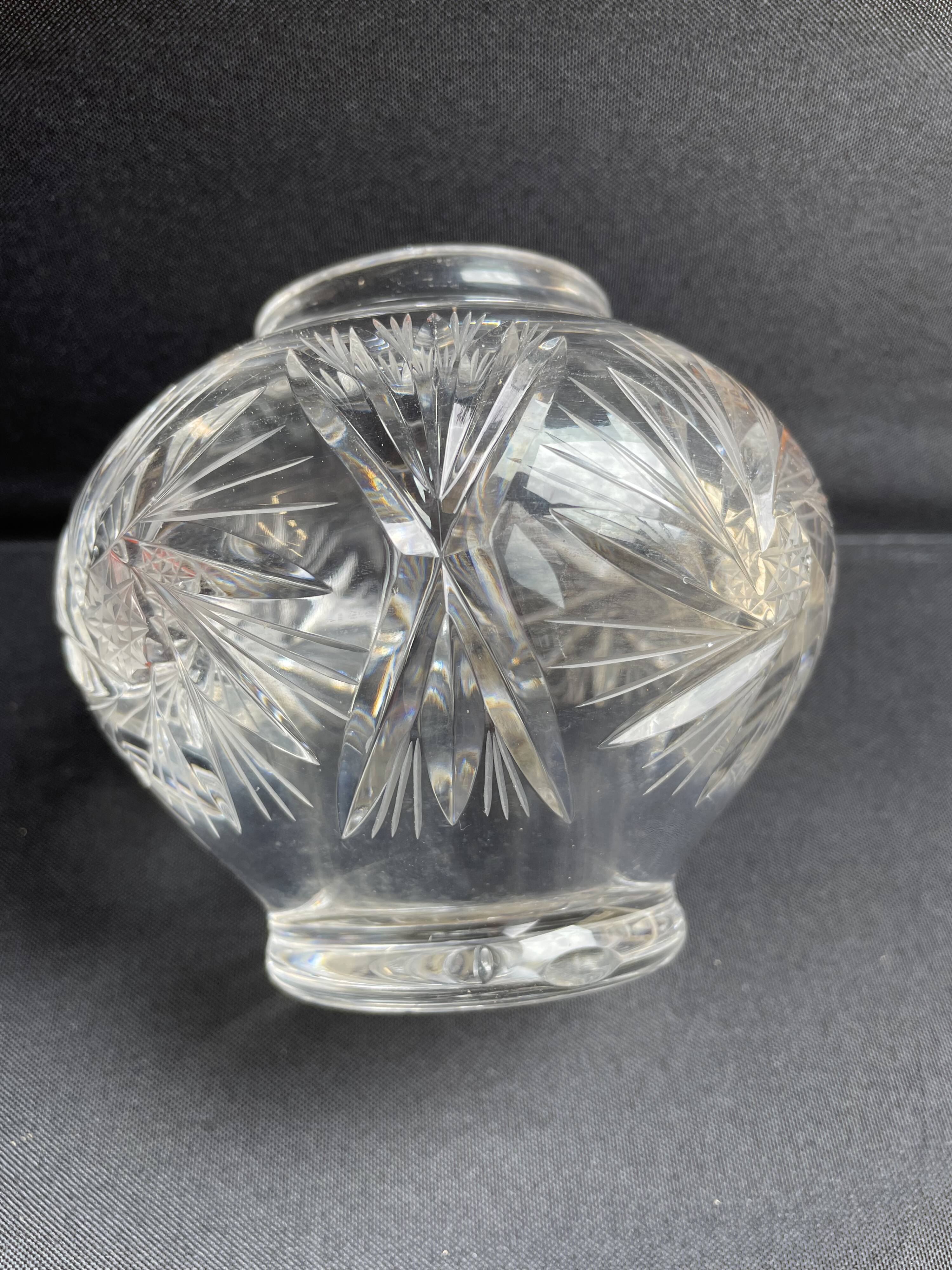 Ball Vase (1) - Cut Crystal