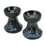 Pair of EJner Johansen series sandstone candle holders EJ64 for Søholm Stentøj