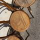Set of 4 wooden and cane bistro chairs