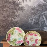 Set of two slip plates with strawberry and cherry decoration