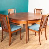 Retro teak gplan 1960s fresco dining table & 4 four chairs by victor wilkins