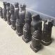 Large hand crafted wooden chess figure set, 1960s