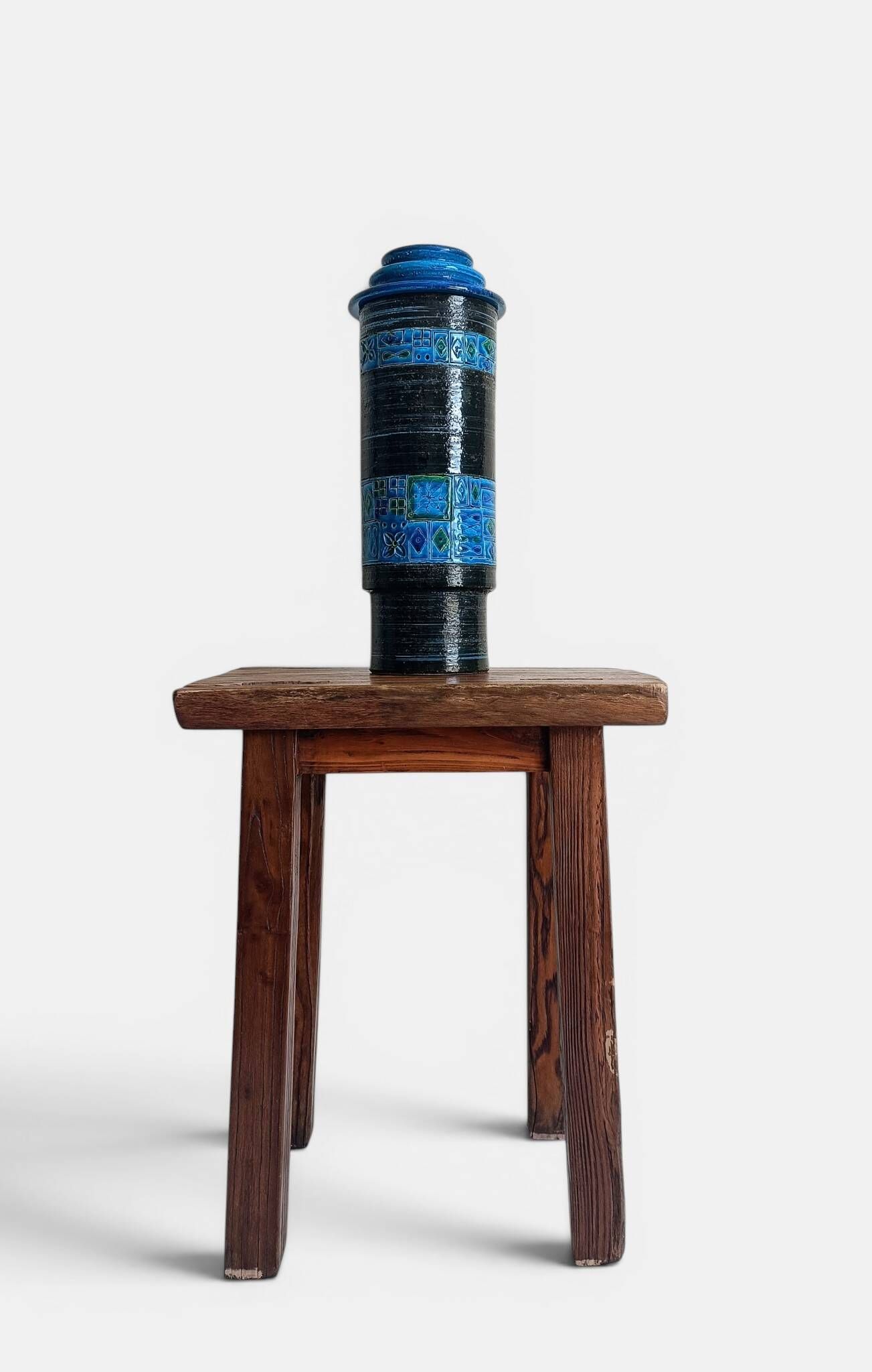 Bitossi by Aldo Londi Lidded XL Chamotte Vase, Handcrafted in Italy, C. 19