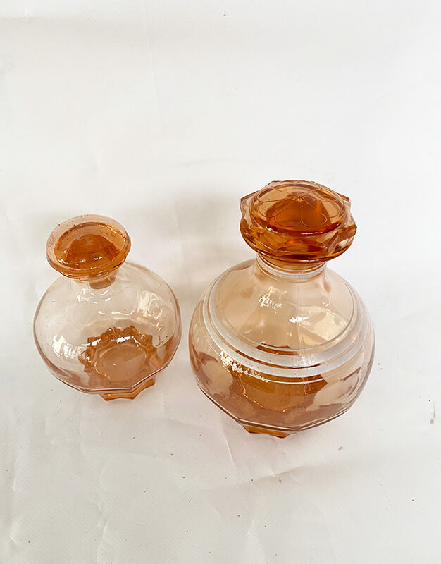 Set of 2 pink decanters