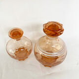 Set of 2 pink decanters