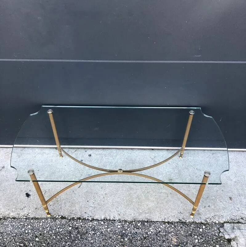 Vintage coffee table with glass top