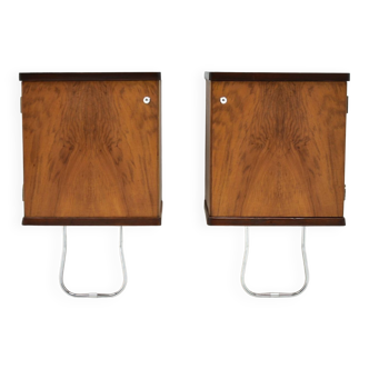 1930s Pair of Art Deco Bedside Tables, Czechoslovakia