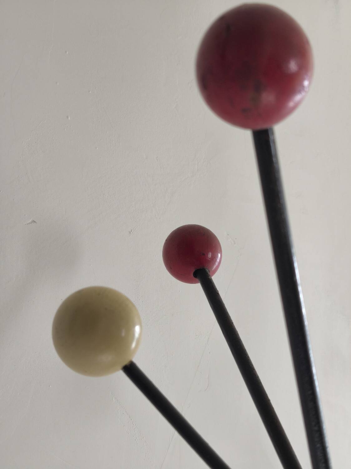 Vintage metal and wood coat rack