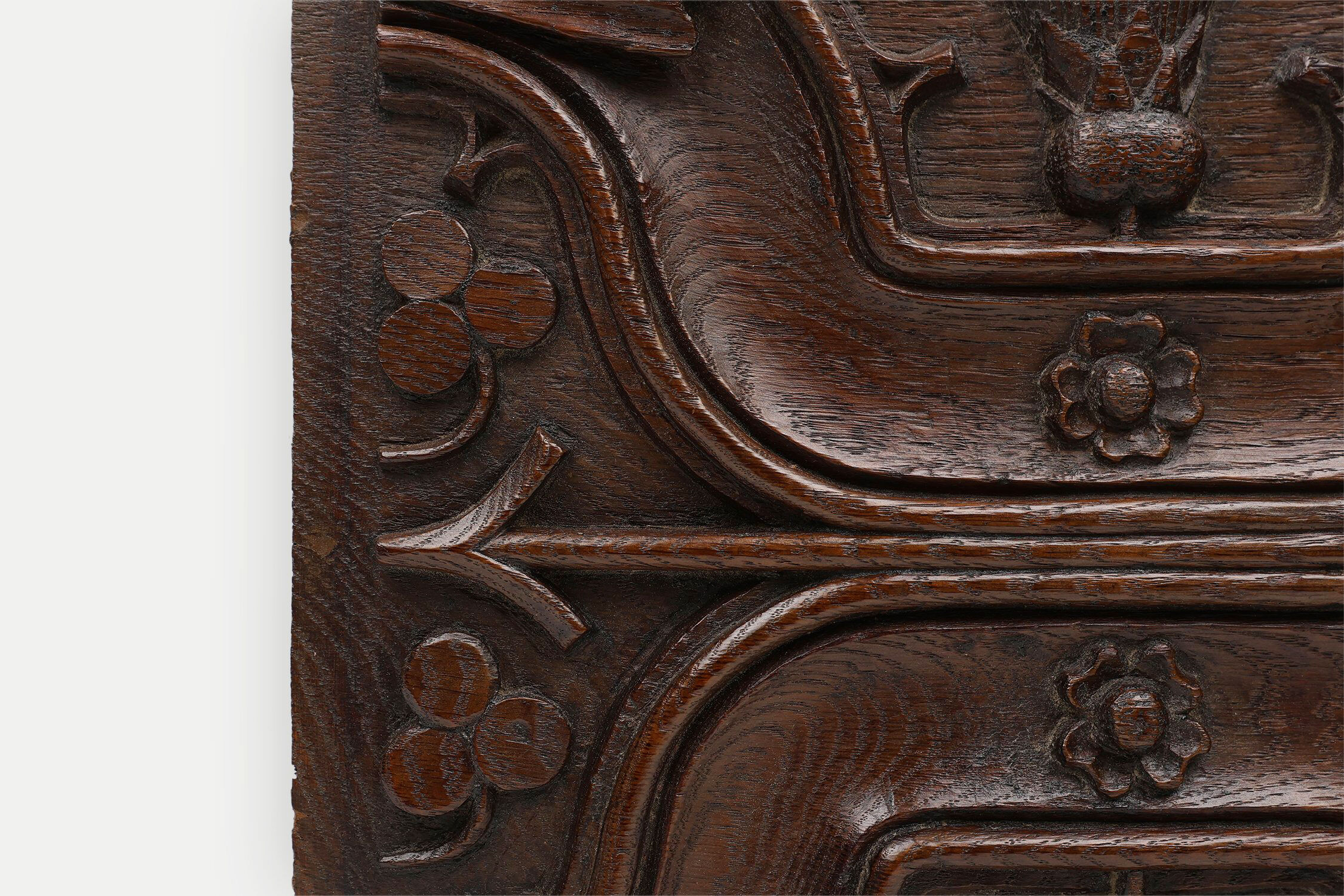 Gothic Sculpted Panel in Oak, Belgium, 16th century