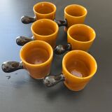 Set of 6 stoneware coffee cups