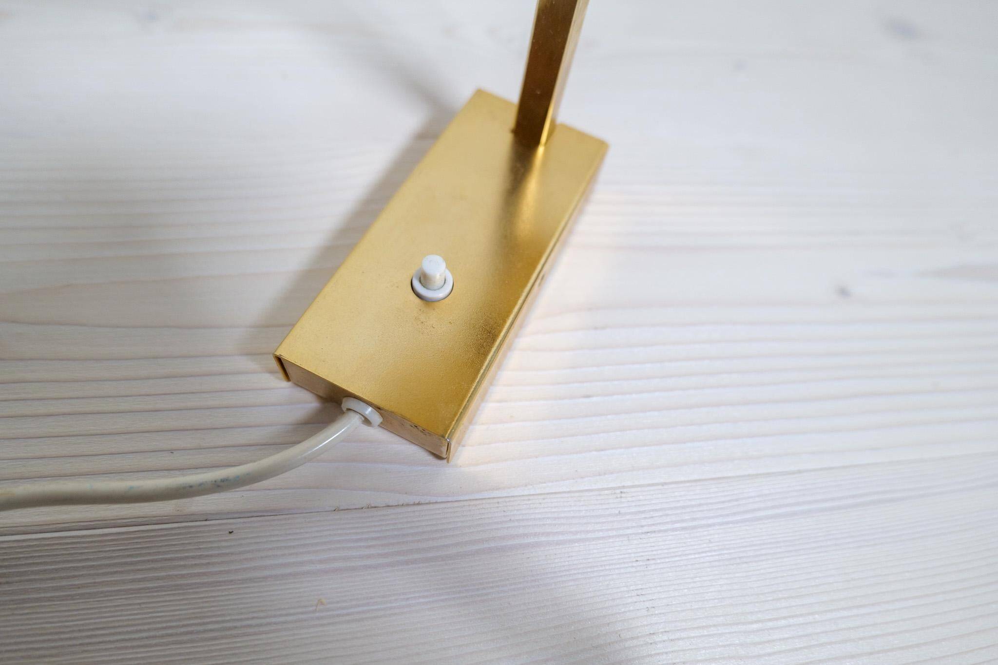 Mid-Century Modern Set of 3 Brass Wall Sconces by Sundstedt Sweden