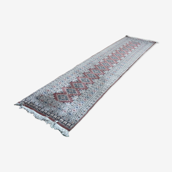 Carpet pakistani path in wool and silk, 3m35x81cm