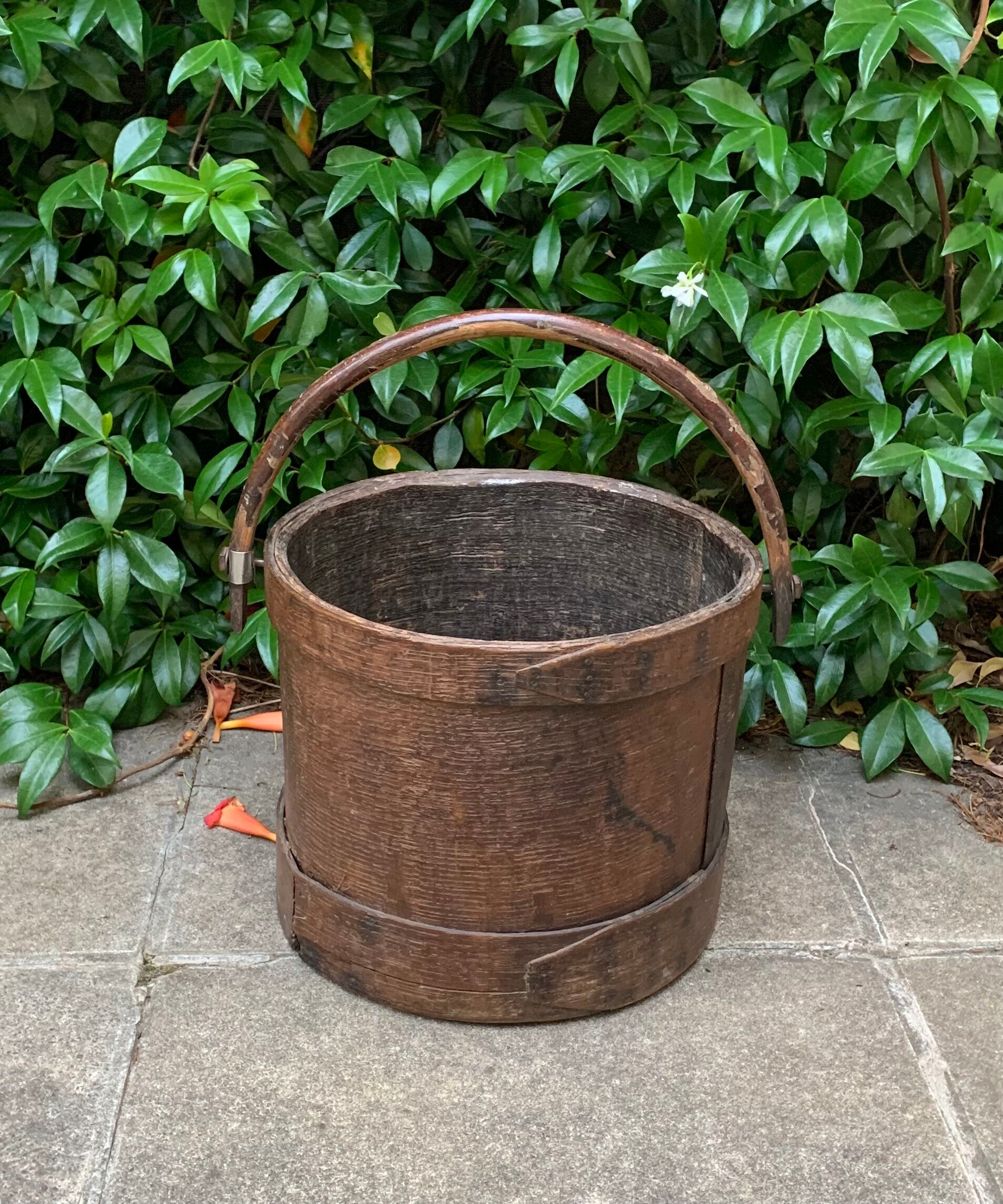 Old wooden bucket
