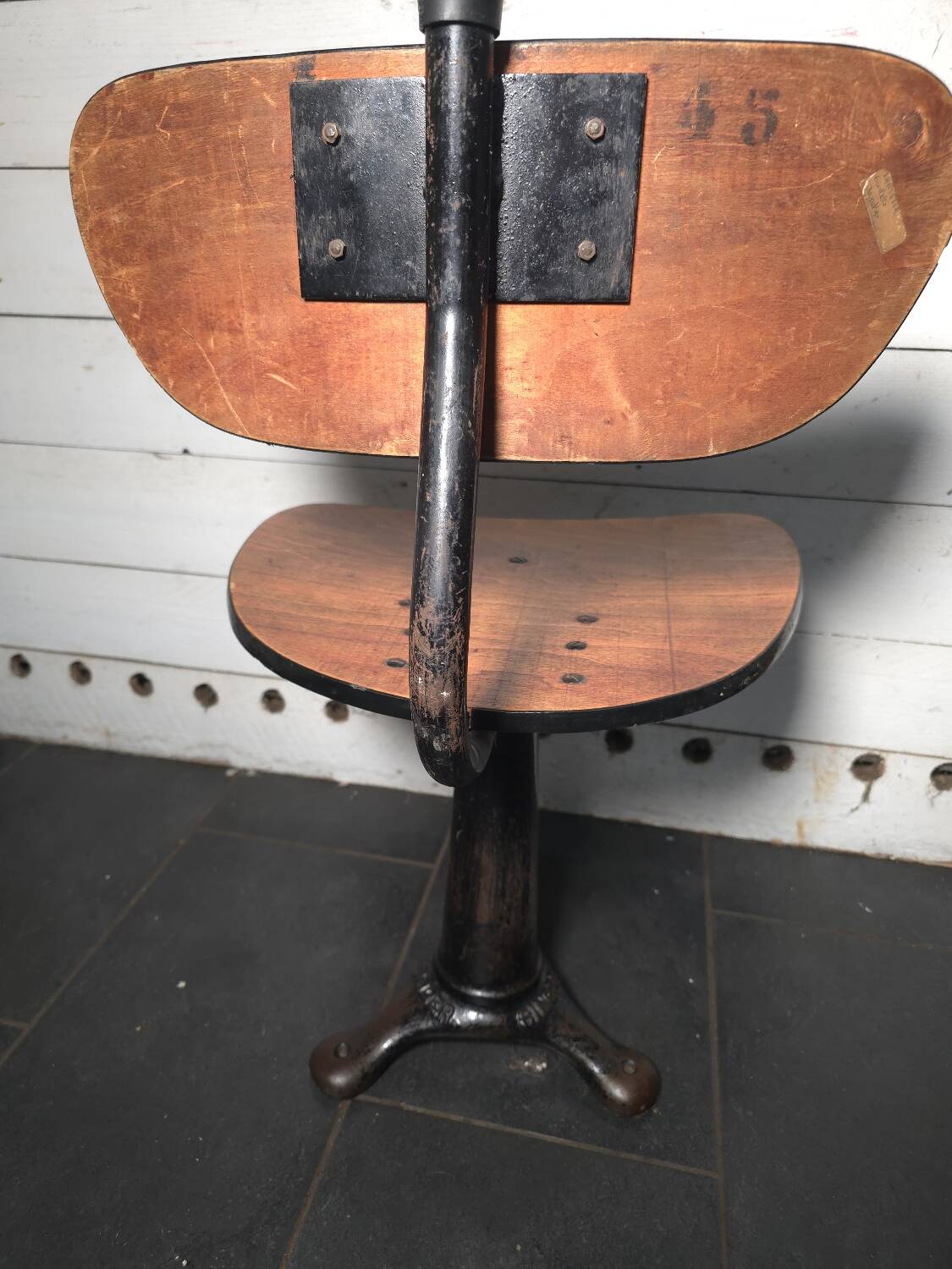 Chaise industrielle en fonte vintate singer 