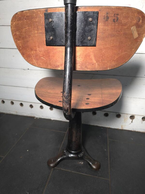 Chaise industrielle en fonte vintate singer