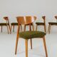 Wild green dining chairs light wood