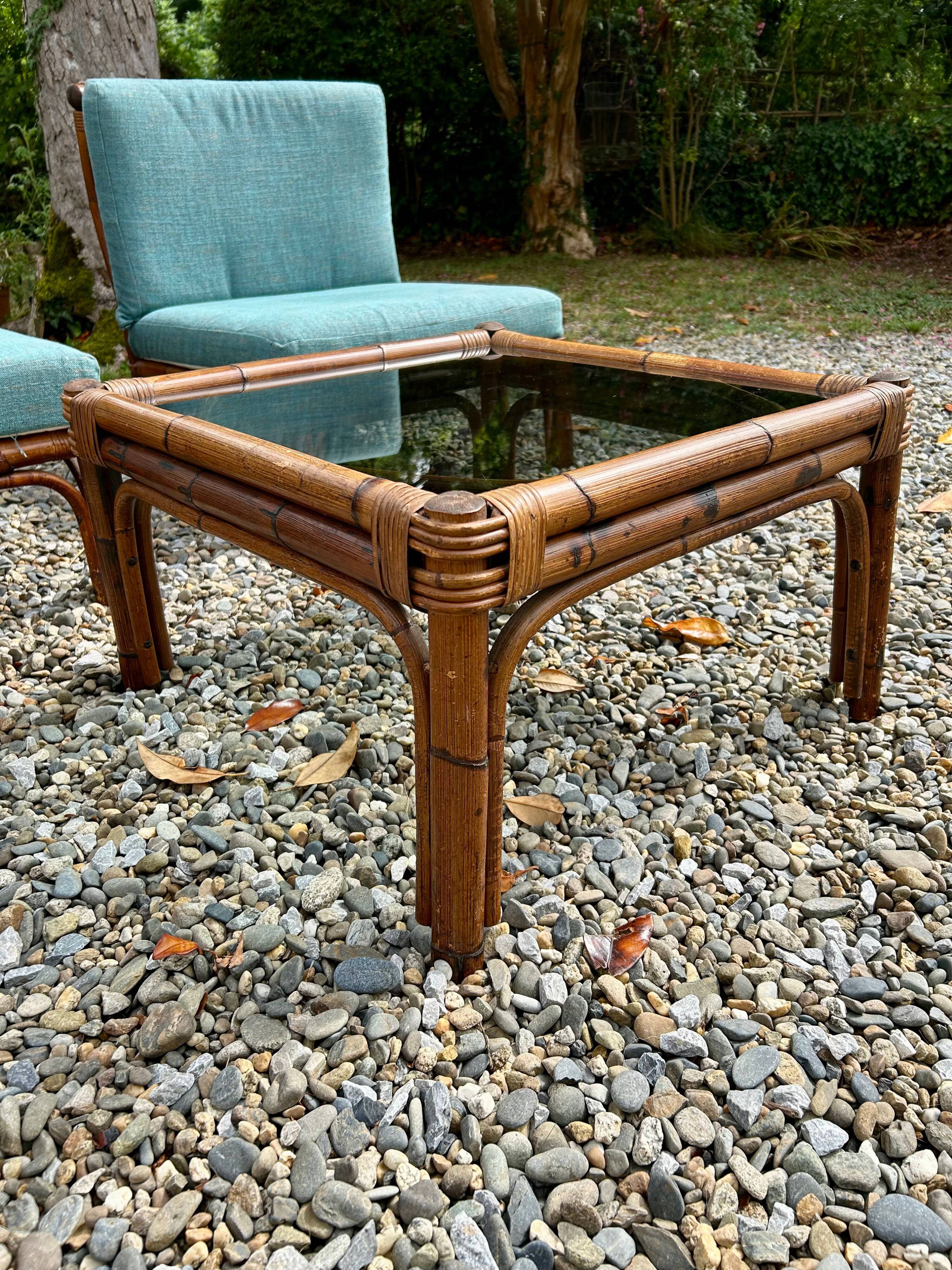 Rattan salon attributed to Alberto Smania.