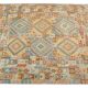 Handmade Grey Large  Kilim Rug, Geometric Flatweave Wool Carpet 294x218 cm