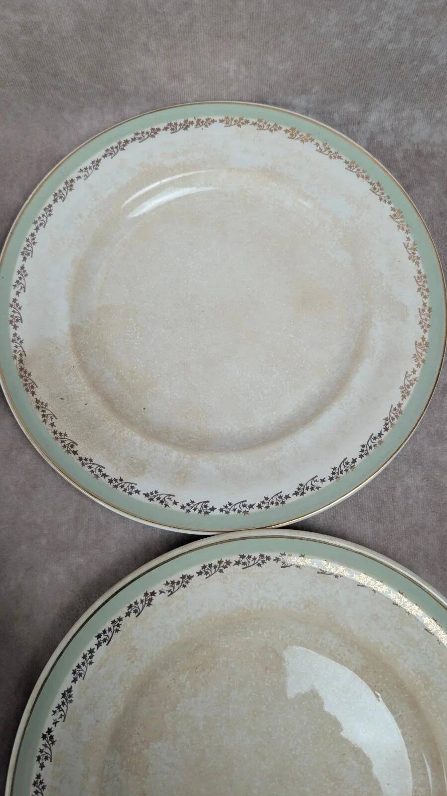 Set of 6 vintage Saintonge flat plates – semi-porcelain