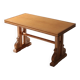 Art Deco Oak Coffee Table with Sculpted Details, Belgium 1940s