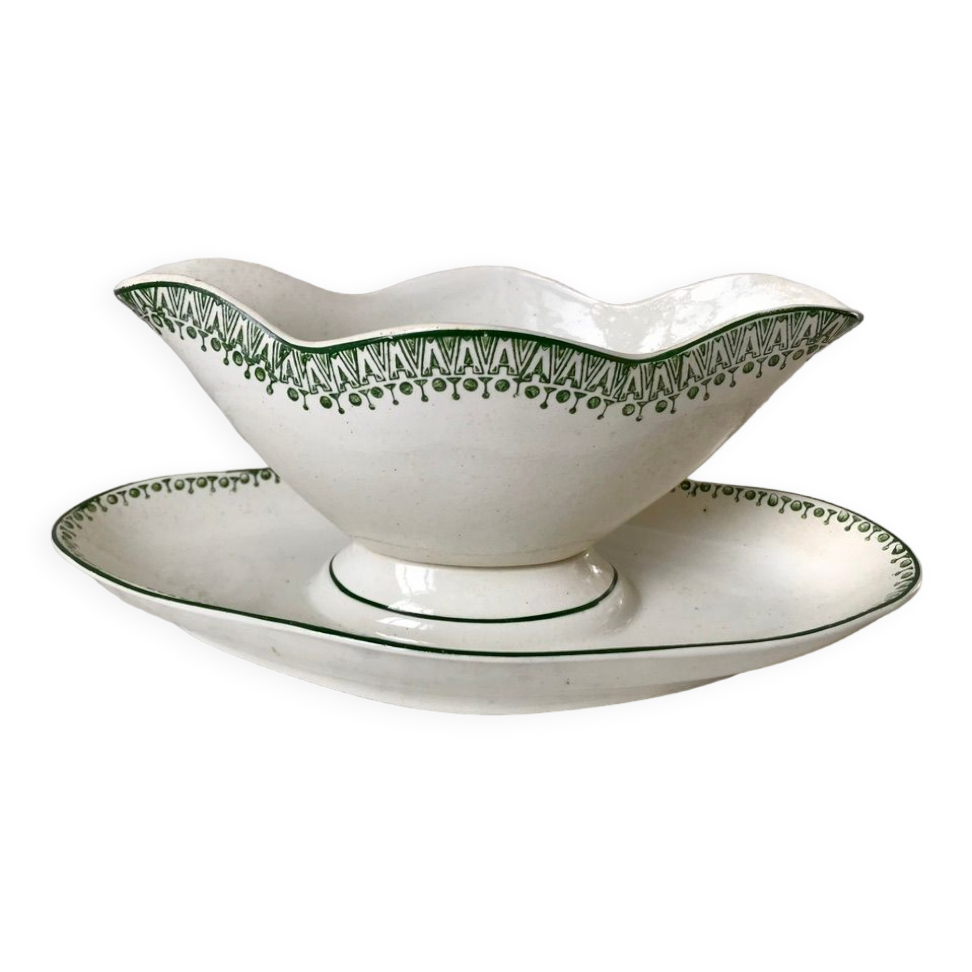 Saucière terre de fer st amand green early twentieth century