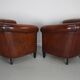 Vintage Dutch Cognac Leather Club Chairs, Set of 2