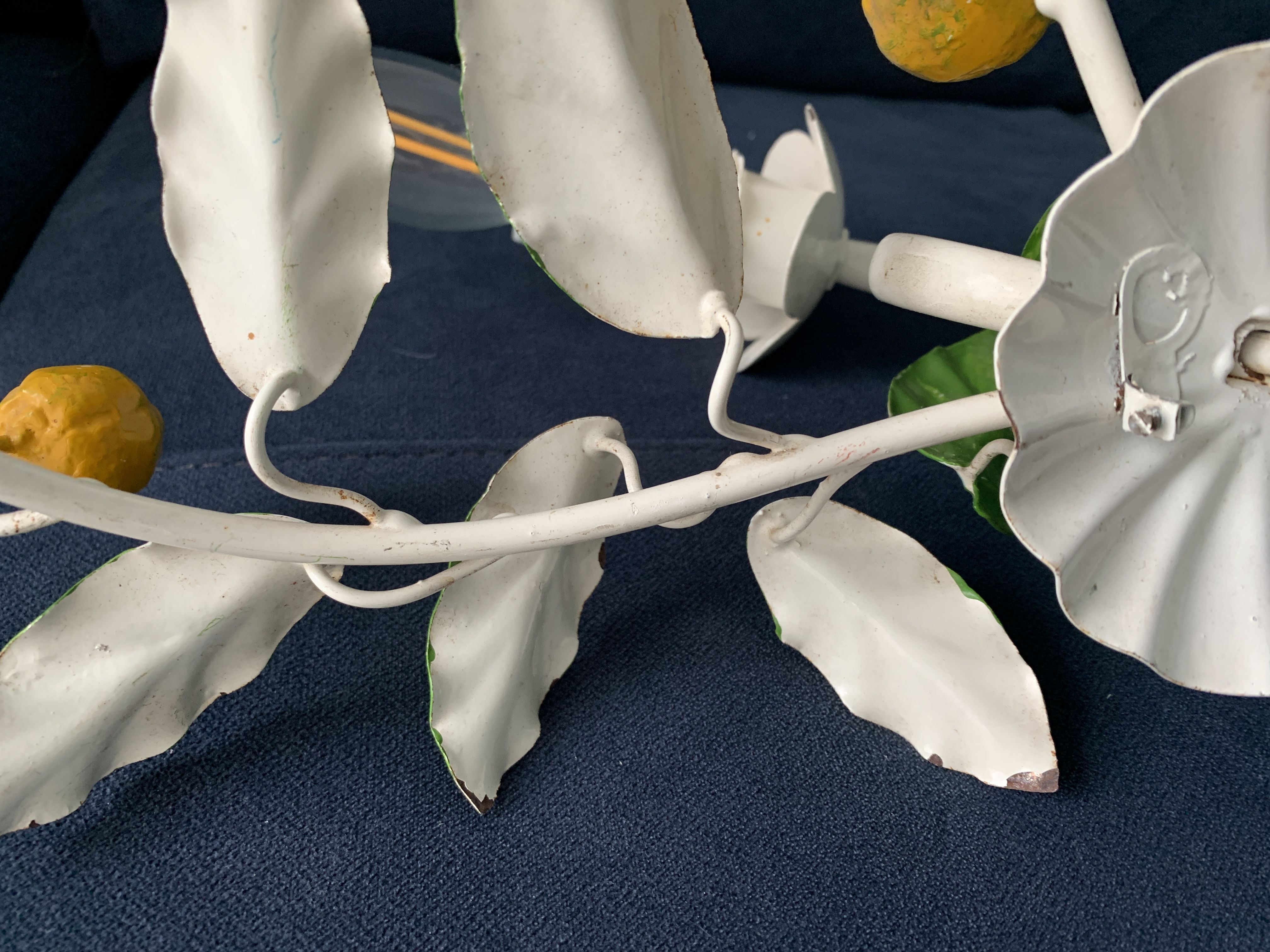 Pair of Italian metal lemon sconces, Firenze House, 1970