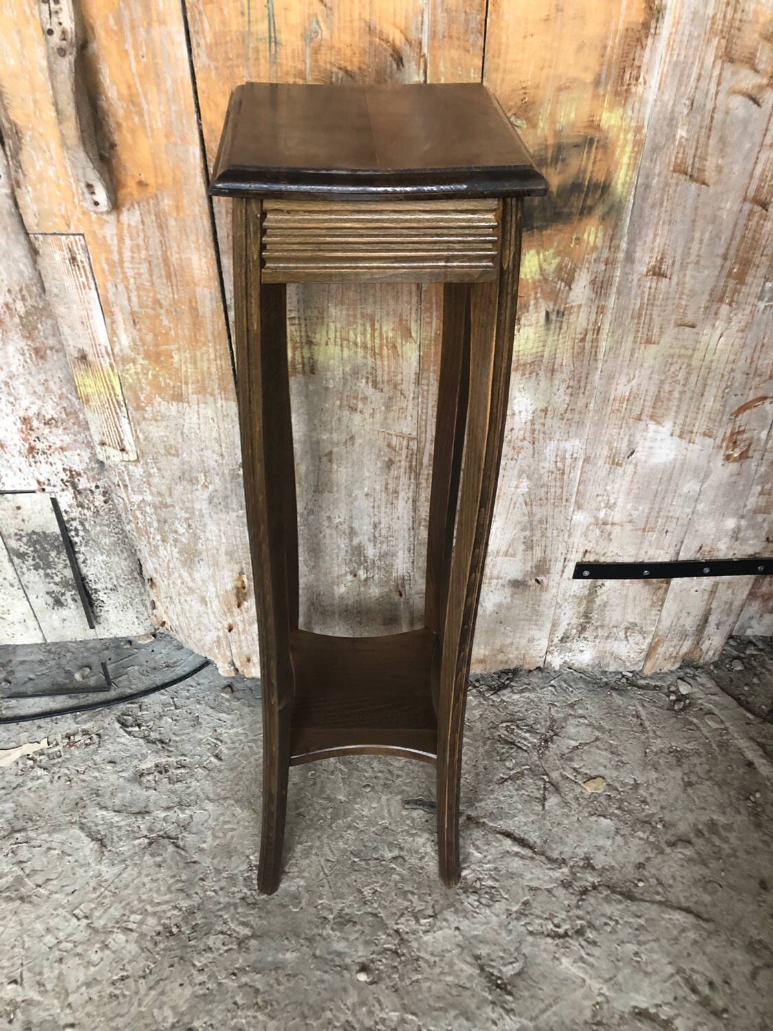 Vintage Wooden High Bolster Side Table #A605