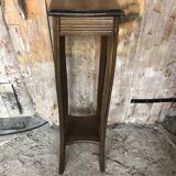 Vintage Wooden High Bolster Side Table #A605