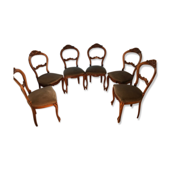 Six dining room chairs - Louis Philippe Style