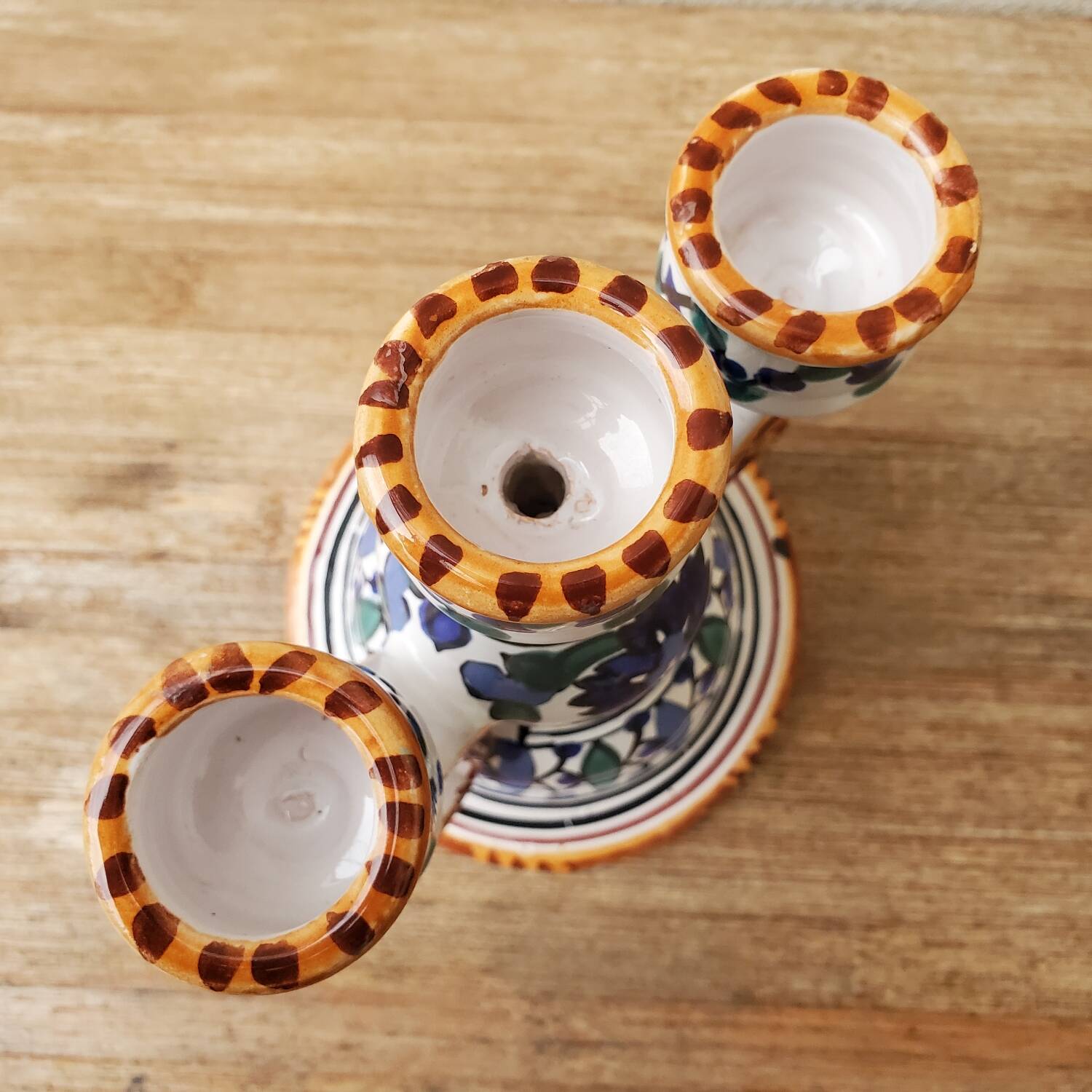 Glazed ceramic candle holder