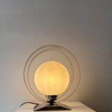 Vintage table lamp, chrome and opaline, France 1970s