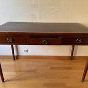 Louis XVI style flat desk "Coubertin" in mahogany reissue by Grange