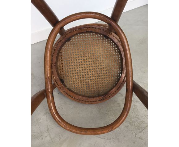 Children's high chair, curved beech and cannage 1960
