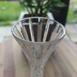 Soliflore en verre taillé et étain italien sculpté PELTRO vintage