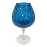 Blue-violet glass chalice vase, Italy, 1970s.