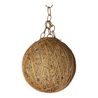 Suspension abat-jour XL rotin / ficelle durcit
