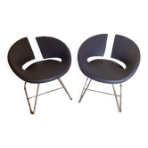 Paire de fauteuils violet
