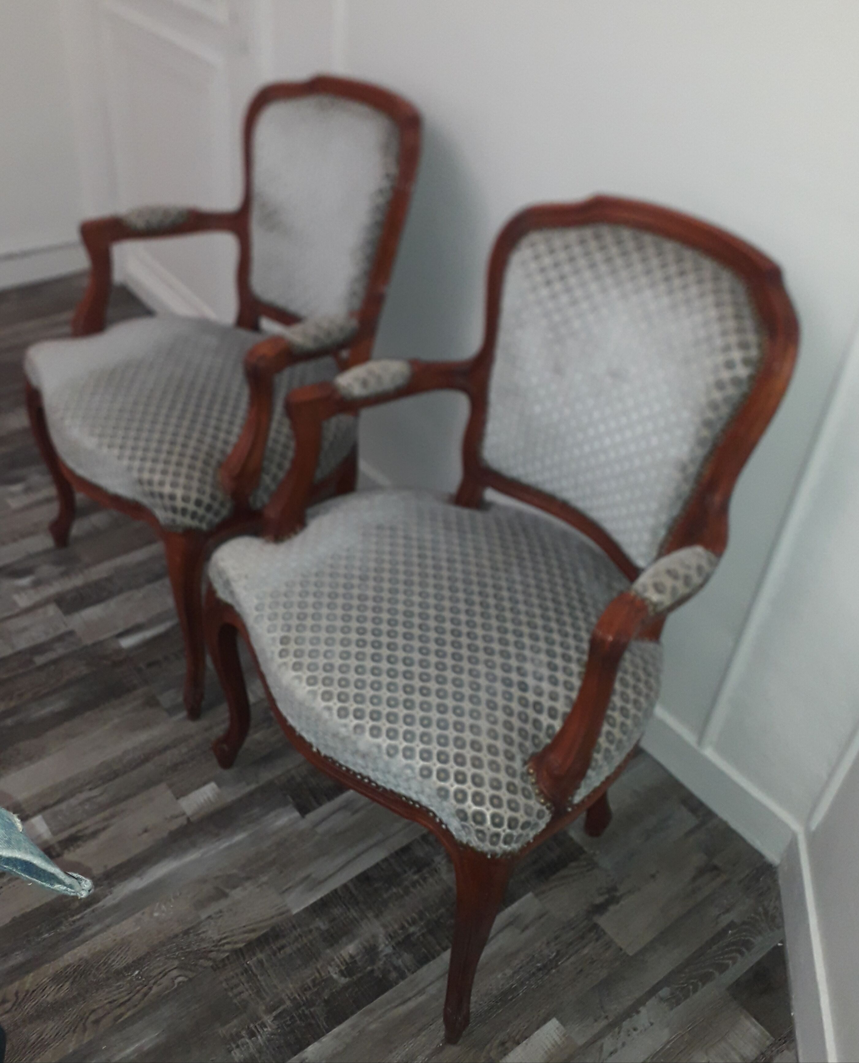 Louis XV-style armchair pair