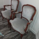 Louis XV-style armchair pair