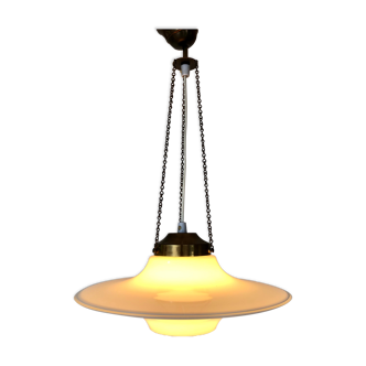 Danish opal glass pendant lamp Holmegarard / Space Age