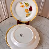 Set of 6 dessert plates Digoin Sarreguemines model "Alouette" years 30-40