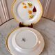 Set of 6 dessert plates Digoin Sarreguemines model "Alouette" years 30-40
